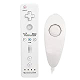 Anself Wired Nunchuk et la télécommande pour Nintendo Wii avec le paquet de détail (blanc)