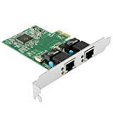 BZN Adaptateur de Carte Dual Gigabit Ethernet PCI-Express 2 Port RJ45 10/100/1000 Base-T (IO-PCE8111-2GLAN)