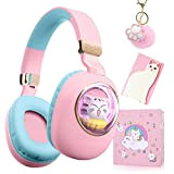 Casque sans fil Bluetooth 3D Cat pour enfants, adolescentes, filles de 10 à 18 ans, casque pliable avec microphone, cadeau ...