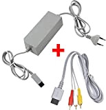 CHILDMORY AC Alimentation Secteur Adaptateur Secteur Chargeur avec RCA Audio vidéo AV câble pour Wii console système