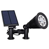 CLLX Lampe Solaire Extérieur LED Spot Solaire éclairage Paysage Installation 2 en 1 Applique et Lampadaire étanche 180° Réglable