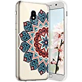 Compatible avec Samsung Galaxy J7 2018 Coque en Silicone Transparente Motif Mandala Fleur Jolie Housse de téléphone Gel TPU Souple ...