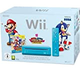 Console Jeu Wii Bleu + Jeu Mario & Sonic aux jeux olympiques de Londres 2012 + 1 télécommande Wii Plus + Nunchuk ...