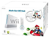 Console Wii blanche + Mario Kart + Télécommande Wii Plus - blanche + Volant Wii blanc