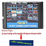 Dodoing pour Sega Mega Drive MD Genesis 196 en 1 Multi cartouche de jeu rétro classique Cadeau 10.8 * 6.8cm 196 in ...