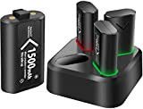 DR.VIVA Rechargeables Batterie Manette pour Xbox One, 4 × 1500mAh Chargeur Manette Station pour Xbox Series X Kit Play & ...