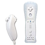 EMEBAY - 2 en 1 kit de Manette Nunchuck Controlleur et Built-in Motion Plus Remote pour Console Nintendo Wii et ...