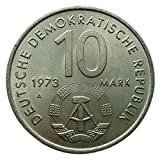 FMO Médaille Militaire de Déguisement, Allemagne de l'est 1973 Pièce commémorative de 10 Mark, avec Ruban Coloré