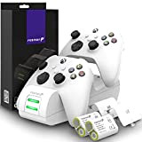 Fosmon Dual 2 Max Chargeur Compatible avec Manette Xbox Series X/S (2020), Xbox One/One X/One S Elite Controllers, (Two Slot) ...