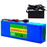 Grideto Batterie de vélo électrique 48V 30Ah 13S3P Batterie Lithium-ION remplaçable, intégrée BMS pour Scooter électrique 350W 500W 750W 1000W ...