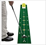 GUTYRE Indoor Golf Putting Green 2.3m, Portable Pliable Putting Mat, Golf Formation Professionnelle Pratique Putter pour l'extérieur Équipement Accueil, Jaune