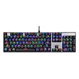 Haute Technologie RWJGNX MOTOSPEED CK104 Wired Keyboard mécanique 104 Touches RGB LED Bleu Commutateur rétro-éclairé Anti-Ghosting Gaming Keyboard