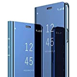 JAWSEU Coque Etui Samsung Galaxy S6 Edge,Placage Miroir Coque Folio en Cuir Étui de Protection Mode Effet Miroir Motif Coque ...