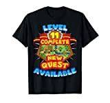Level 11 Complete New Quest Available 11th Birthday Gamer T-Shirt