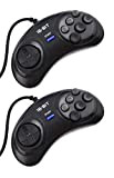 Link-e : 2 X manette 6 boutons compatible avec console de jeu SEGA Megadrive, Genesis, Master System