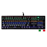 Mars Gaming MK4RITALY, Clavier Mécanique RGB Flow, Antighosting, Switch OUTEMU Rouge, Double Langue Italien-Anglais