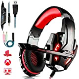Micro Casque Gaming PS4, Casque Gaming Switch avec Micro Anti Bruit Casque Gamer Xbox One Filaire LED Lampe Stéréo Bass ...