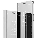 Miroir Coque pour iPhone 7,Etui iPhone 8 Coque Flip Case,Clear View Case Placage Miroir Effet Coque à Rabat Magnétique PU ...