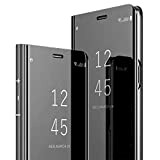 Miroir Coque pour Samsung Galaxy A8 plus 2018 Coque Flip Case, Clear View Case Placage Miroir Effet Coque à Rabat ...