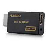 Musou Adaptateur Wii vers HDMI Signal vidéo Convertisseur Full HD 1080p avec Audio Sortie Jack 3,5 mm，Noir