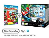 Nintendo Wii U console Premium Pack 32 GB + Mario Kart 8 + Paper Mario couleur splash – Pack de 2 jeux