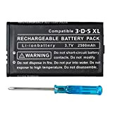 OSTENT 2500mAh 3.7V Rechargeable Lithium-ion Batterie + D'outils Kit Paquet Compatible avec Nintendo 3DS LL / XL