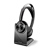 Poly - Voyager Focus 2 UC Bluetooth Headset + Charging Cradle (Plantronics) - Stereo headset with boom microphone, USB-A for ...