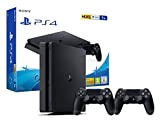 PS4 Slim 1To Console Playstation 4 Noir + 2 Manettes Dualshock PS4 V2