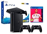 PS4 Slim 1To Console Playstation 4 Noir + FIFA 20 + 2 manettes Dualshock 4