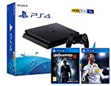 PS4 Slim 1To Noir - Playstation 4 + FIFA 18 + Uncharted 4: A Thief's End