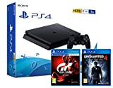PS4 Slim 1To Noir - Playstation 4 + Uncharted 4 : A Thief's End + Gran Turismo Sport "GT Sport"