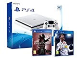 PS4 Slim 500Go Blanche Playstation 4 Pack 2 Jeux - FIFA 18 + Bloodborne GOTY