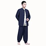 Robe De Moine Shaolin, Méditer Entraine Toi Vêtements De Laïcs Costume Adorer Bouddha Ensemble De Culte De Bouddha Méditation Vêtements ...