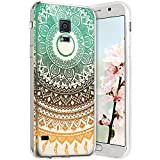 Robinsoni Compatible avec Samsung Galaxy S5 Coque en Silicone Transparente Motif Mandala Fleur Jolie Housse de téléphone Gel TPU Souple ...