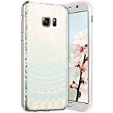 Robinsoni Compatible avec Samsung Galaxy S6 Coque en Silicone Transparente Motif Mandala Fleur Jolie Housse de téléphone Gel TPU Souple ...