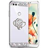 Robinsoni Miroir Coque pour Huawei Honor 8,[ Support Bague ] Miroir Etui Silicone Gel TPU Coque pour Huawei Honor 8,Glitter ...