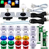 SJ@JX Arcade 2 Player Game Controller Stick DIY Kit LED Buttons with Logo MX Microswitch 8 Way Joystick USB Encoder ...