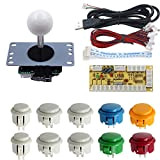 SJJX DIY Arcade Game Button and Joystick Controller Kit for Rapsberry Pi and Windows,5 Pin Joystick and 10 Push Buttons ...