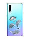 Suhctup Case Comaptible pour Huawei Nova 4E Coque Transparent Silicone Gel TPU Souple Bumper Motif Animal Crystal Clear Etui Anti ...