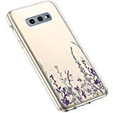 Uposao Coque pour Galaxy S10e,Etui Galaxy S10e Coque de Protection Silicone en Gel TPU Souple Transparente Motif Jolie Fleur Rose ...