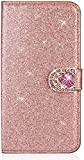Uposao Coque pour Samsung Galaxy J7 2016 Glitter Coque Luxe Paillettes Diamant Brillante Amour Cœur Housse en PU Cuir Etui ...