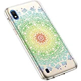 Uposao Samsung Galaxy A10 Coque Silicone Transparente Motif Mandala Fleur Coloré Jolie Beau Housse de téléphone Semi Hybrid Crystal Case ...