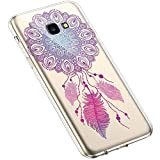 Uposao Samsung Galaxy J4 Plus 2018 Coque Silicone Transparente Motif Mandala Fleur Coloré Jolie Beau Housse de téléphone Semi Hybrid ...