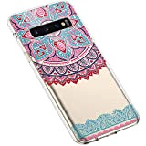 Uposao Samsung Galaxy S10 Coque Silicone Transparente Motif Mandala Fleur Coloré Jolie Beau Housse de téléphone Semi Hybrid Crystal Case ...