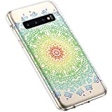 Uposao Samsung Galaxy S10 Plus Coque Silicone Transparente Motif Mandala Fleur Coloré Jolie Beau Housse de téléphone Semi Hybrid Crystal ...