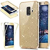 Uposao Samsung Galaxy S9 Plus Coque Silicone 360 Degré Intégral Avant et arrière Full Body Etui Glitter Brillant Paillette Double ...