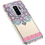 Uposao Samsung Galaxy S9 Plus Coque Silicone Transparente Motif Mandala Fleur Coloré Jolie Beau Housse de téléphone Semi Hybrid Crystal ...