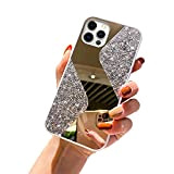 URFEDA Compatible avec iPhone 12 Pro Coque en Silicone de Miroir Glitter Paillette Brillant Strass Bling Etui Souple TPU Gel ...