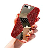 URFEDA Compatible avec iPhone 7 Plus/8 Plus Coque en Silicone de Miroir Glitter Paillette Brillant Strass Bling Etui Souple TPU ...