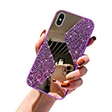 URFEDA Compatible avec iPhone X/XS Coque en Silicone de Miroir Glitter Paillette Brillant Strass Bling Etui Souple TPU Gel Case ...